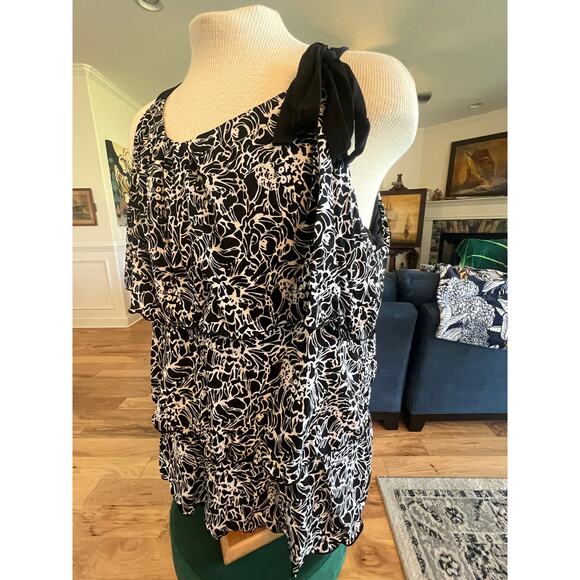 STYLE & COMPANY BLACK AND WHITE LAYERED TANK TOP WOMENS PLUS SIZE 3XL - Picture 4 of 6